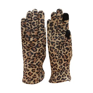 Leopard Suede Tech Gloves